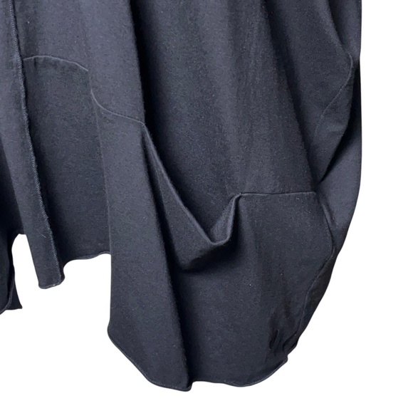 OSKA Women's Black Top Size 4 12/14 Large Slinky Knit Tunic Lagenlook Boxy Comfy - Picture 5 of 8